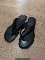 Massimo Dutti Flipflop Sandalen Leder schwarz Grösse 40