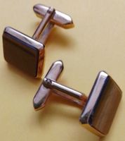 Vintage Manschettenknöpfe Tigerauge Steinen, 2 Stück 11,5 gr