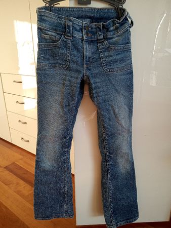 H&M Jeans Bootcut verstellbar blau Grösse 152 gut