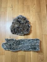 Real fur (rabbit) hat and scarf