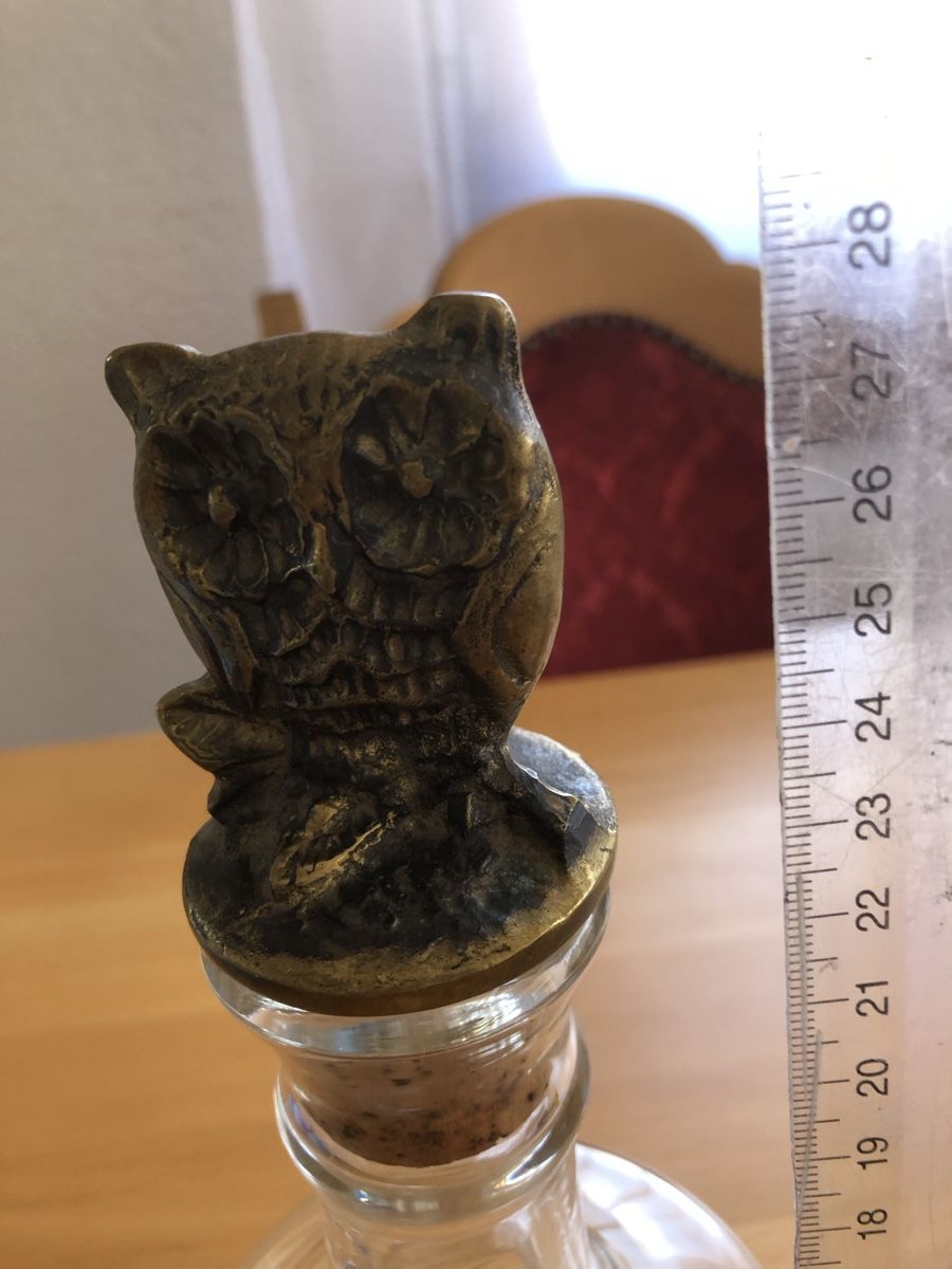 Caraffe: Karaffe mit Eulen-Verschluss, Messing – Usato da Worb venduto da Tyra07 3