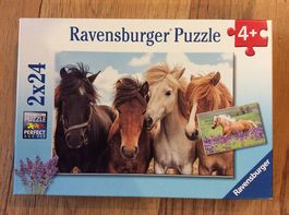 Ravensburger Premium Puzzle 'Pferde' / 2x 24 Teile / 4+
