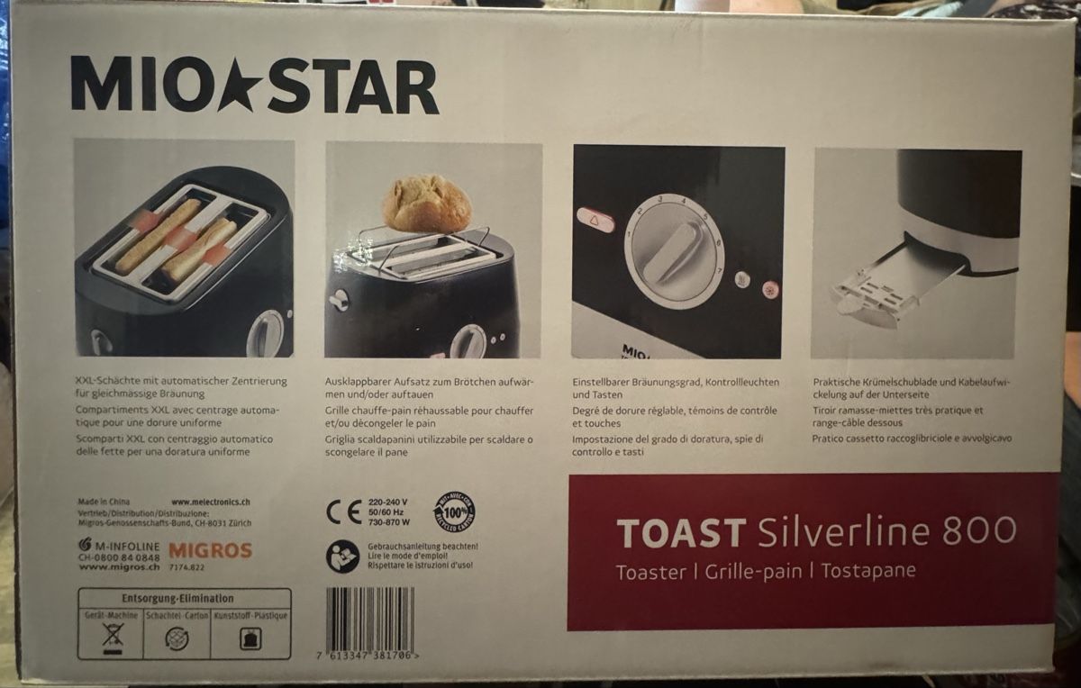 Mio Star Appareils de cuisine: Mio Star Toast Silverline 800 – Neuf avec emballage d'origine à Basel par maulwurf012 1