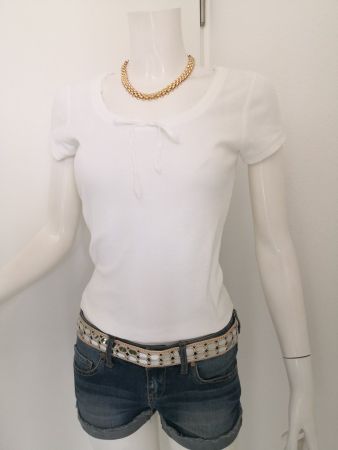 🤩MANGO T-SHIRT WEISS MIT MASCHE