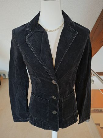 Damen Blazer Casa Blanca schwarz Cord Baumwollmix Grösse 36
