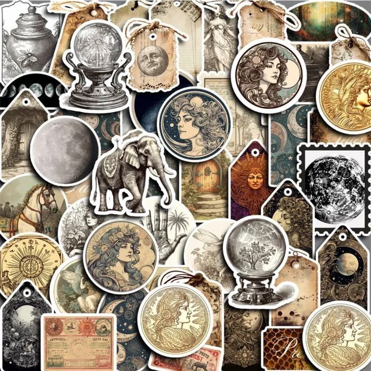 50 Stk. Aufkleber Sticker - Vintage Muster | Kaufen auf Ricardo