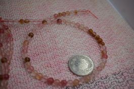 Kugel Strang   6mm  Feuerquarz-Look, Imitat aus Glas