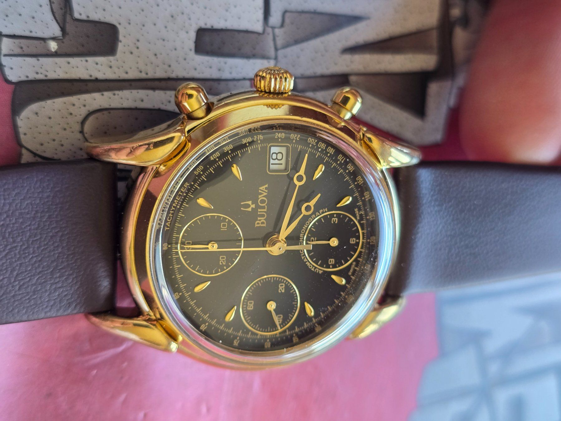 Bulova Uhren: 292 Bulova Date Chronograph Valjoux 7750 wunderschoen – Gebraucht aus Muri AG von Corredor 3