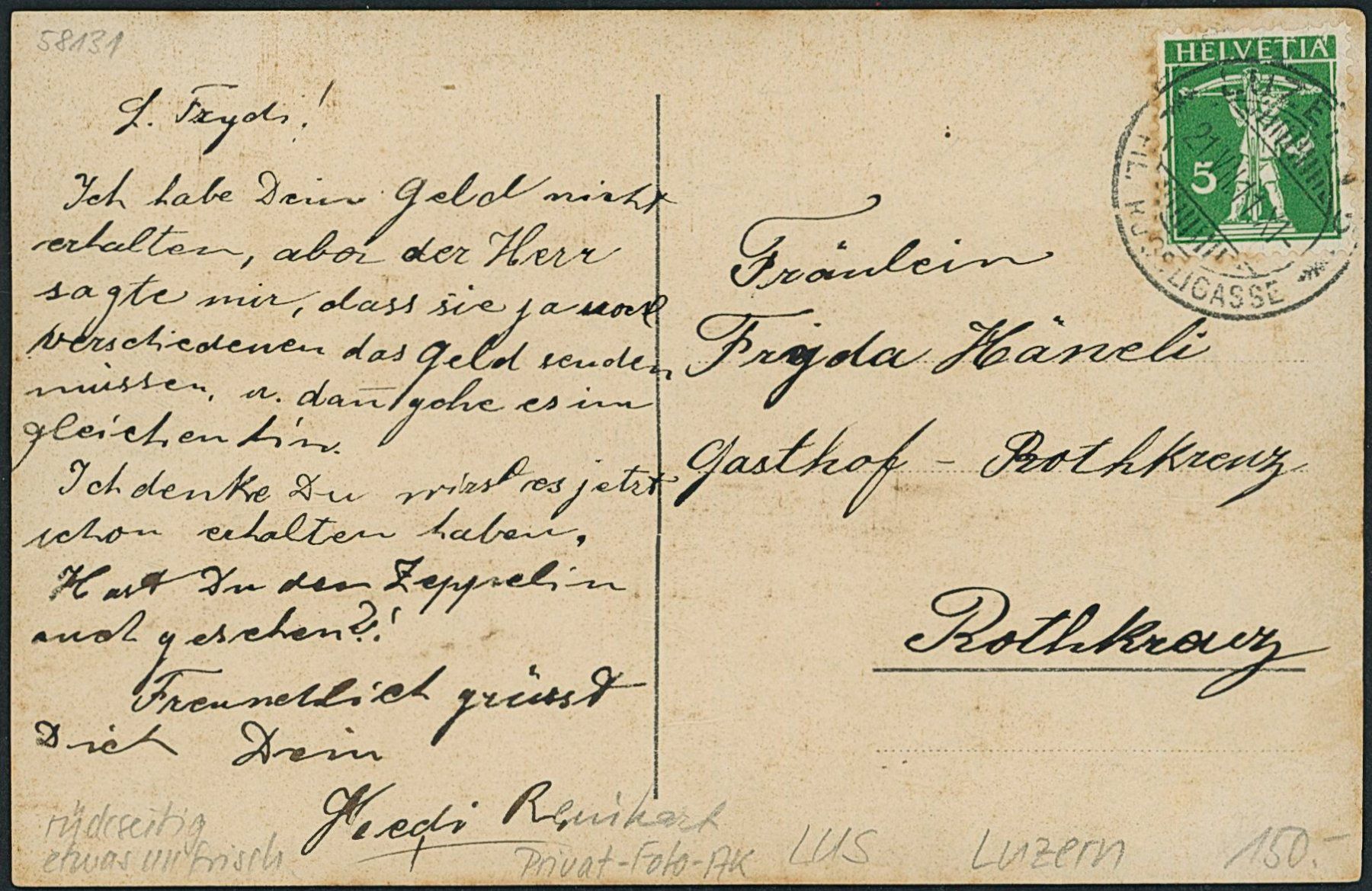 Cartoline postali: LUS Luzern – Usato da Schindellegi venduto da dolpitz 1