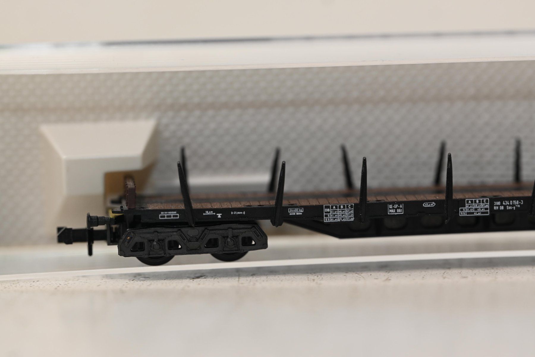 Fleischmann Modellini di ferrovie: Rungenwagen Fleischmann Spur N mit OVP – Usato da Laupen ZH venduto da Zmoewe 1