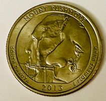 USA Quarter Dollar Mount Rushmore 2013 South Dakota - AU-58