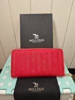 NEUES Mollerus '"Clariden" cherry red Gold Applikationen