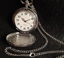 NEUE Taschen -  und Umhängeuhr silber, Weiss, Springdeckel