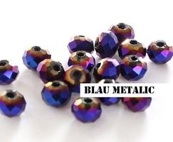 Glasschliffperle 6mm blau metalic