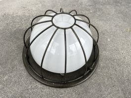 Bauhaus Deckenleuchte Opalglas Messing