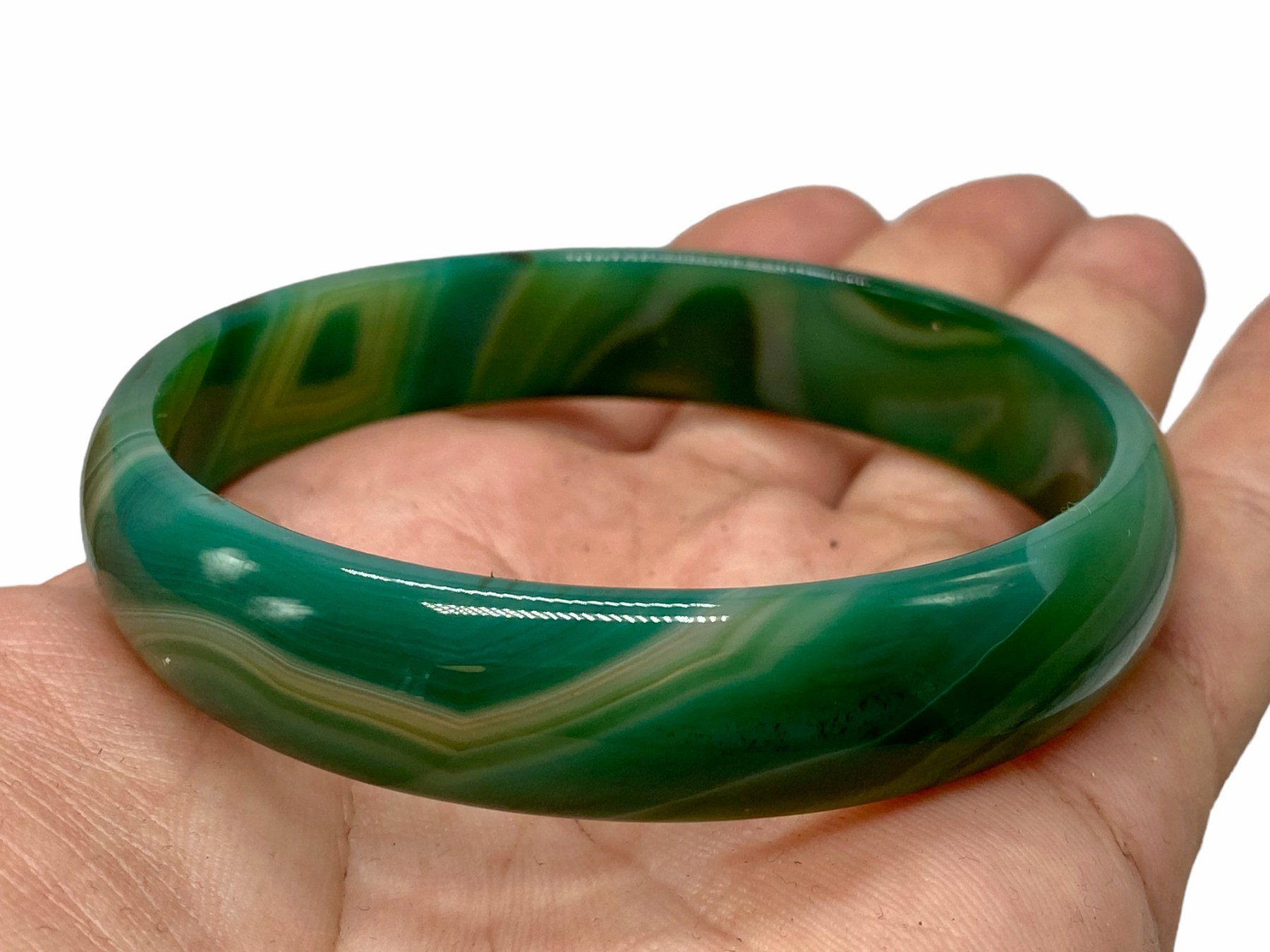 Bracciali & Braccialetti: Bracelet jonc en véritable jadéite verte. Testée – Usato da Morges venduto da sauveurdetresors 1