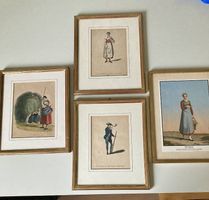 Volkskunst / Bauernmalerei aus Graubünden 4 Bilder 21 x 26