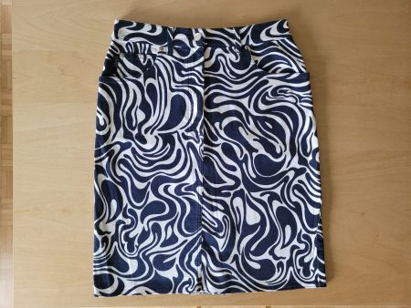 Rock Jupe Laurèl Jeans Strech dunkelblau-weiss Grösse 42