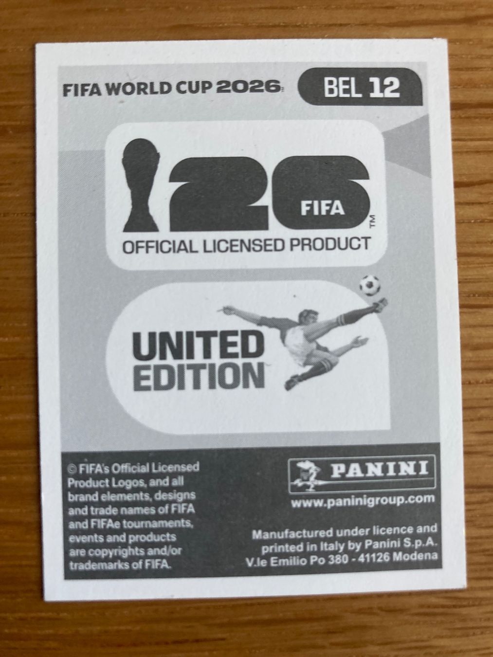 Panini Carte collezionabili: WM Sticker BEL 12 – Nuovo (secondo la descrizione) da Winterthur venduto da Whitefish 1