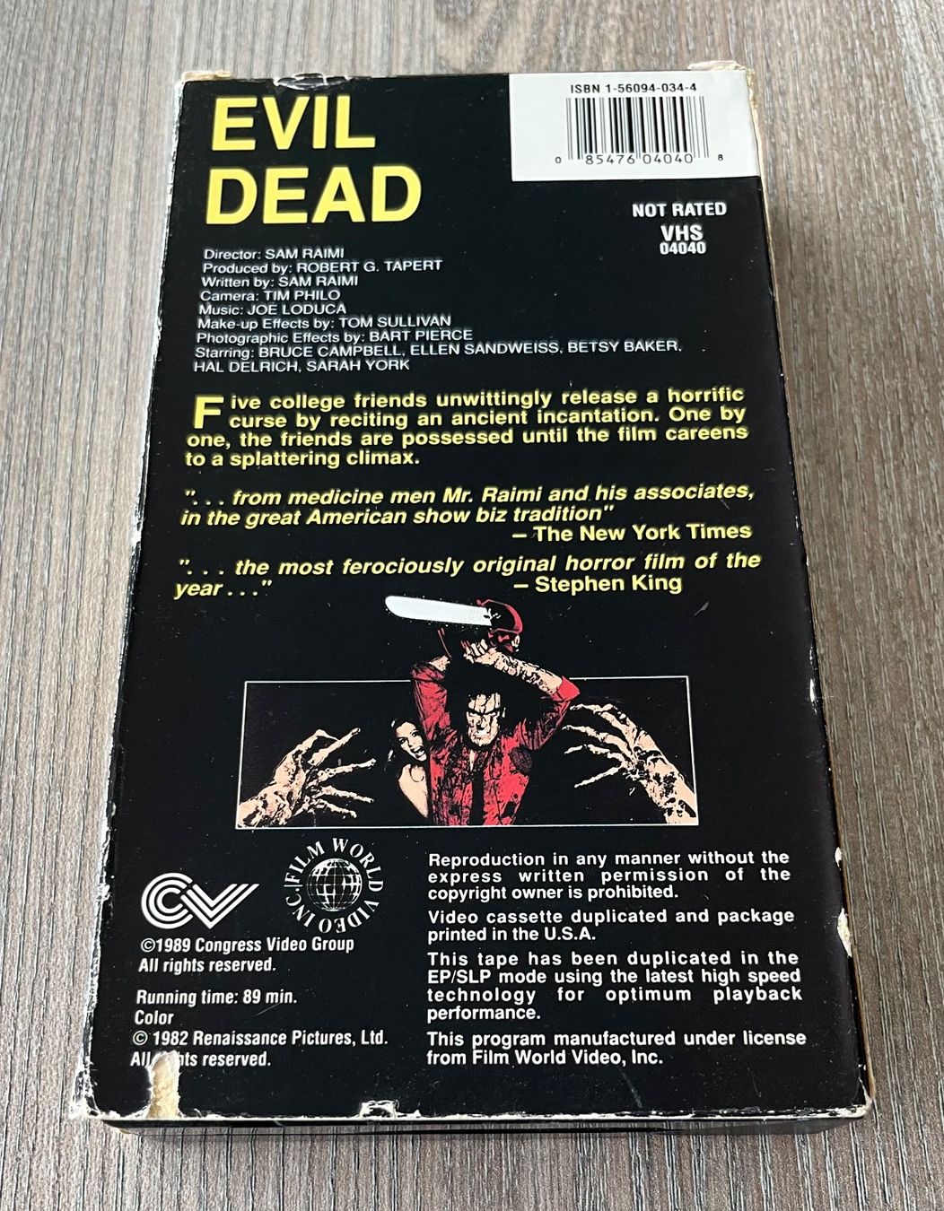Tutti i VHS: The Evil Dead VHS - Congress Video Group – Usato da Malters venduto da starfighter01 1