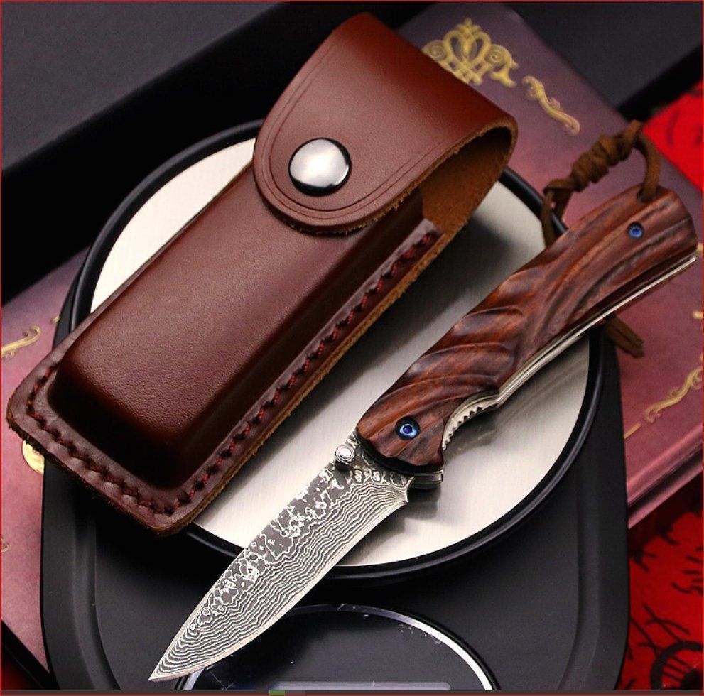 Coltelli tascabile: Taschenmesser handgefertigt mit Lederetui – Nuovo e nell'imballaggio originale da Burgdorf venduto da XJ6 2