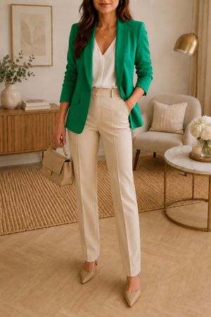 BLAZER VERT FEMME