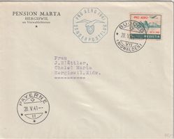 Flugpost Brief 1941-Buchs-Payerne