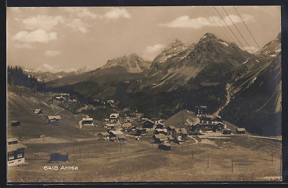 Cartes postales: AK Arosa, Ortsansicht mit Berglandschaft – D'occasion à Berlin par bartko-reher