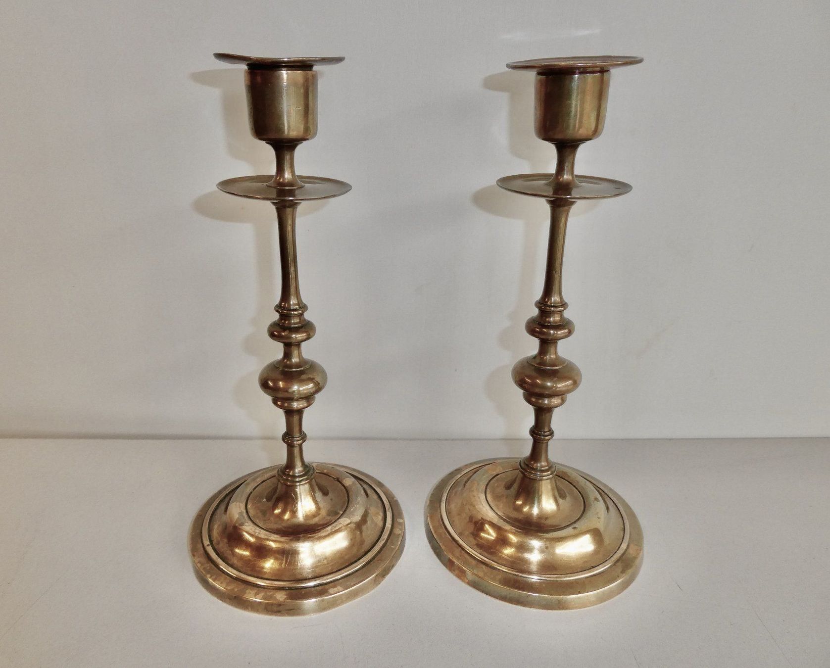 Portacandele: 2 Originale Biedermeier Kerzenständer – Usato da Lüchingen venduto da Eeizo
