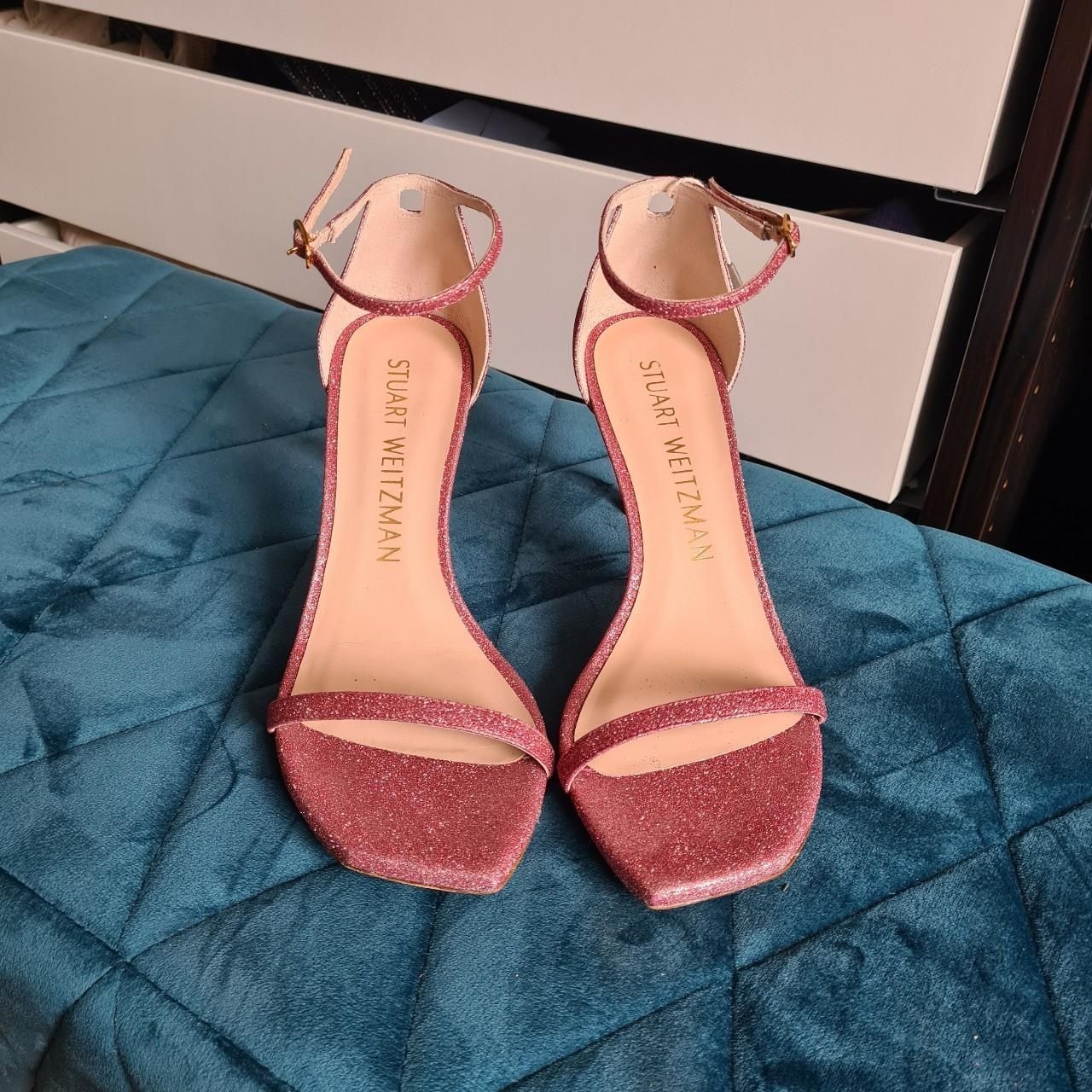 Stuart Weitzman Damenschuhe: Stuart Weitzman Sandalen Pink Glitter Gr 40 – Gebraucht aus Emmen von mak31