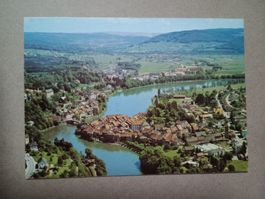 Laufenburg mit Rhein Aargau Flugaufnahme
