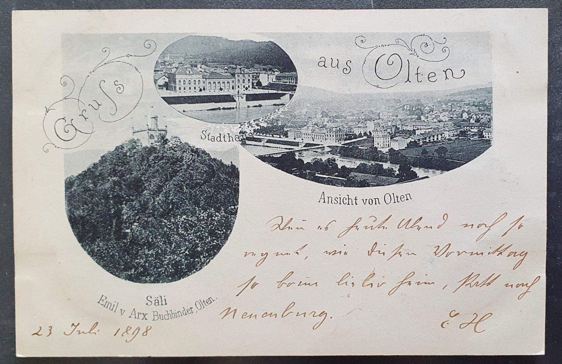 Cartoline postali: Gruss aus Olten 1898 – Usato da Kreuzlingen venduto da Rschweiz1