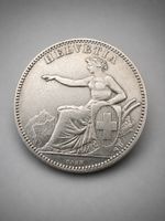 Schweiz 2 Franken 1862 B – Silber 835 – Helvetia – Original 