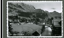 AK sw Wengen BE am Abend, heimelig im Winter ≈ 1953 