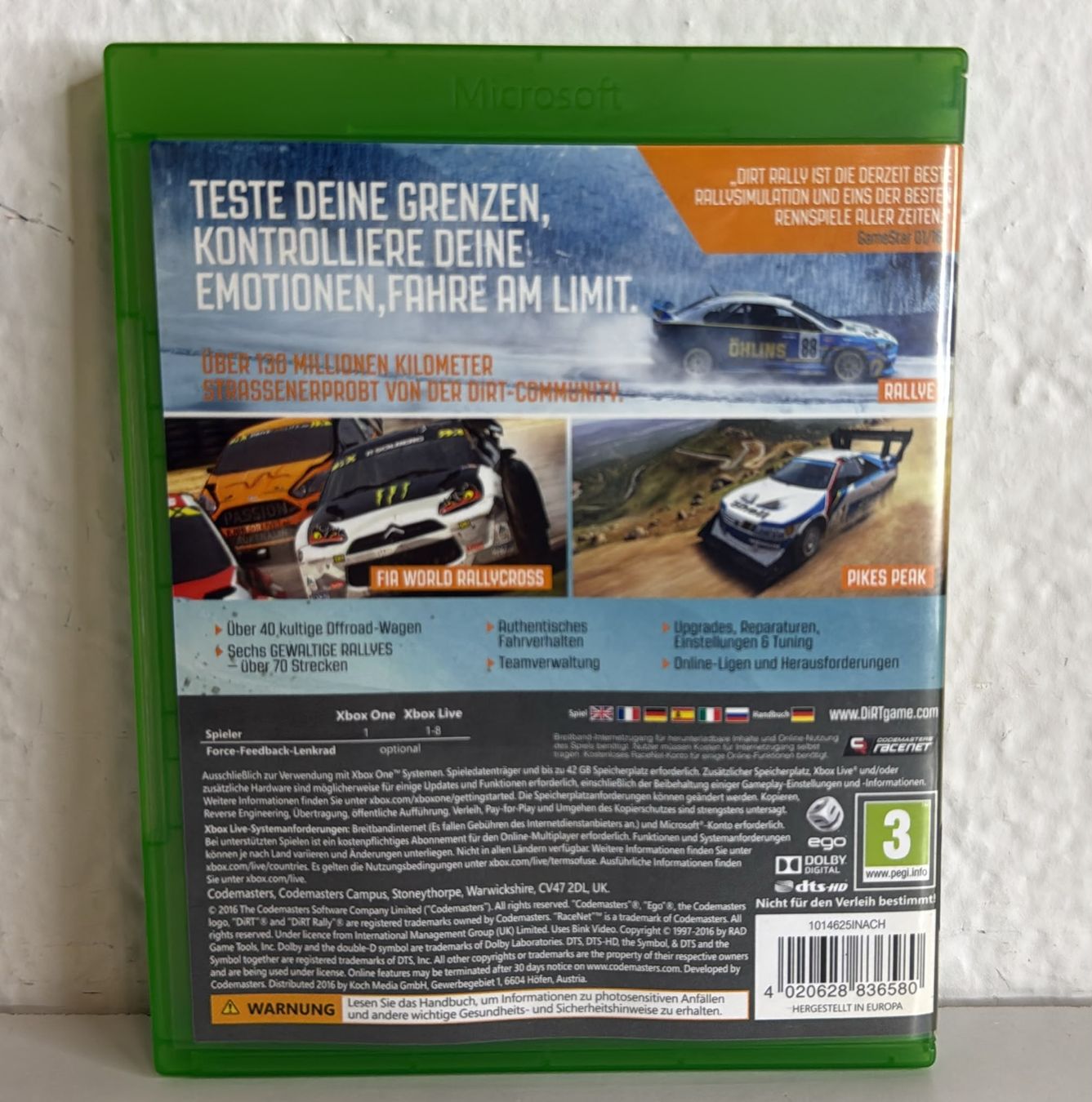 Spiele: XBOX ONE Spiel Dirt Rally  – Gebraucht aus Ehrendingen von lax21 1