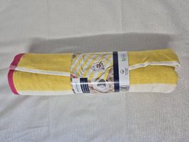 Serviette de plage Novitesse jaune/blanc, 90x170cm!
