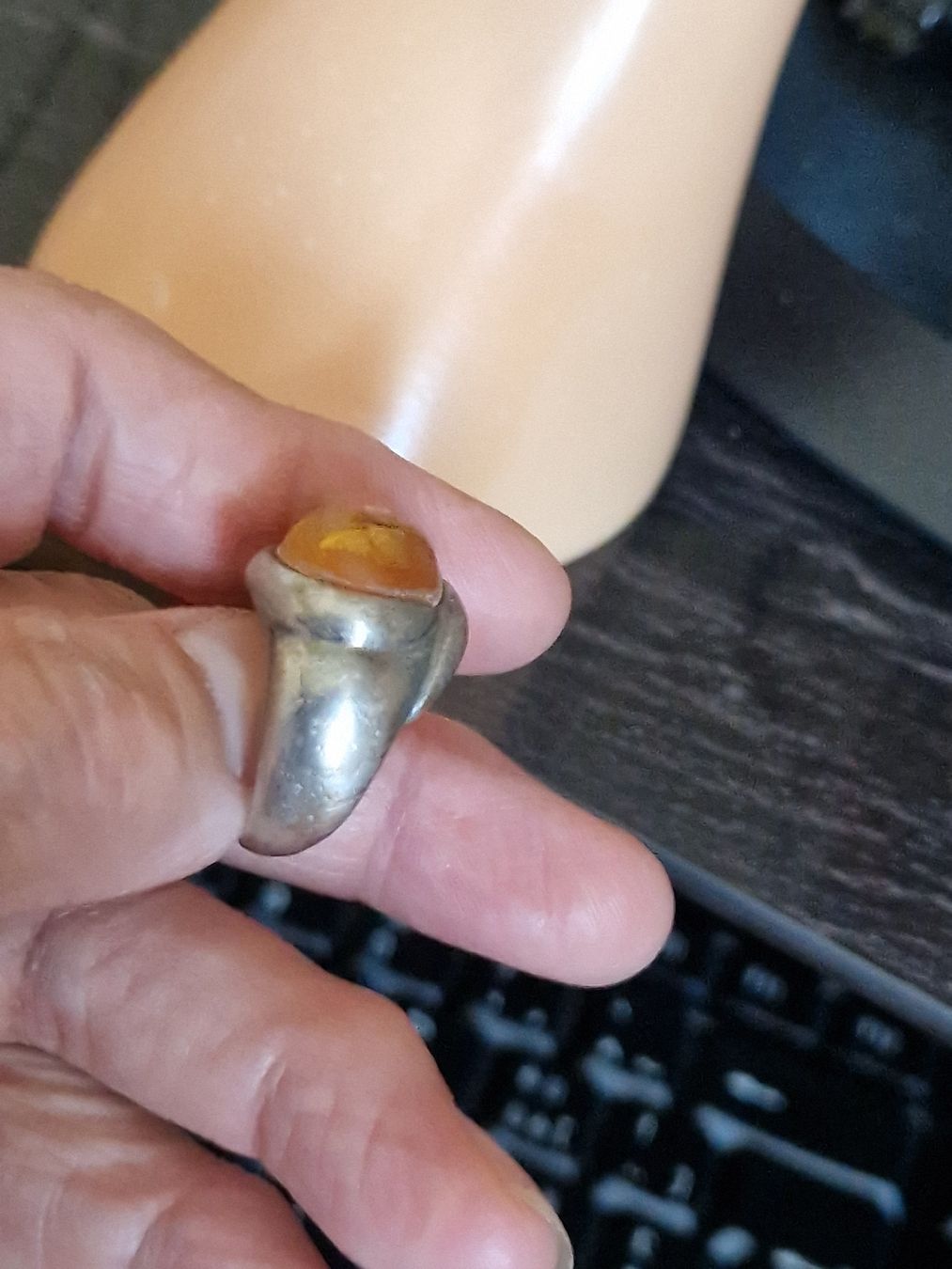 Anelli: Belle bague  argent et ambre – Usato da SAXON venduto da Mariposita1428 5