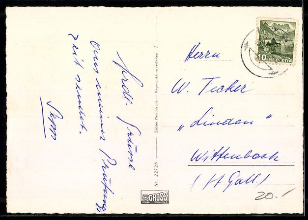 Cartoline postali: Uzwil /SG, Ortsansicht mit Fabriken und  – Usato da Berlin venduto da bartko-reher 1