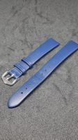 Bracelet de montre cuir Hirsch bleu boucle argenté 13mm