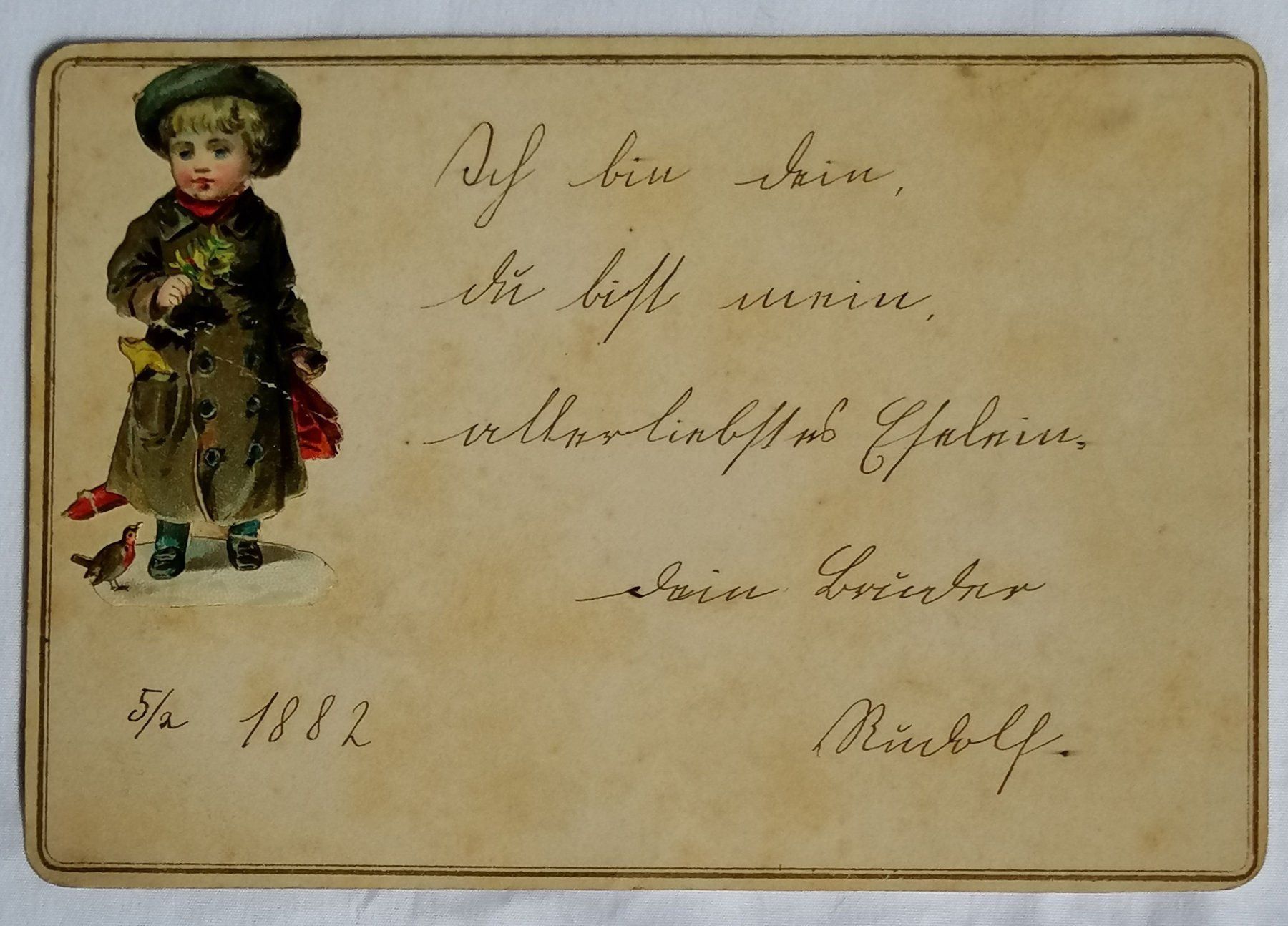 Ansichtskarten: Karte antik mit Abziehbild 1882 – Gebraucht aus Oberriet SG von Atir47