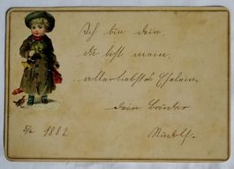 Karte antik mit Abziehbild 1882
