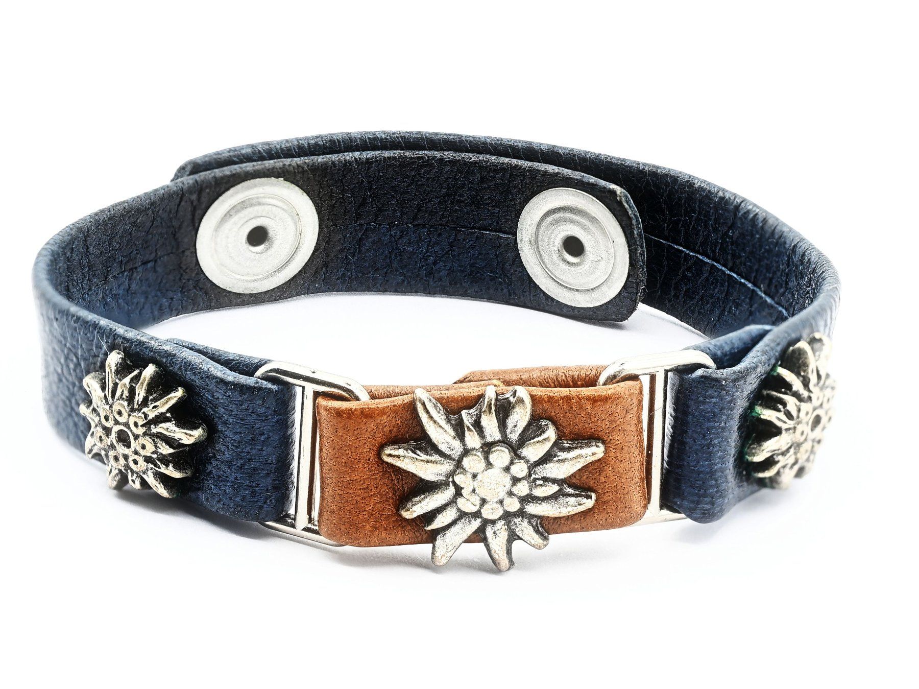 Bracelets: Armband Leder mit Edelweiss Motiven – D'occasion à Dürnten par puumies