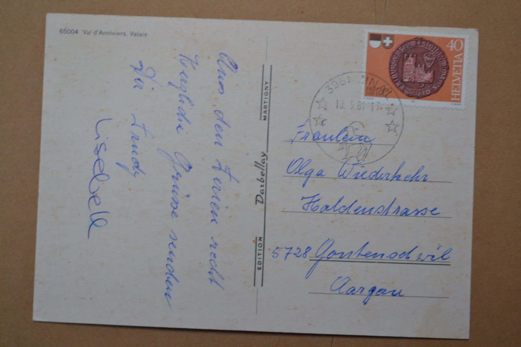 Cartoline postali: AK Val d; Annivieres VS – Usato da Beinwil am See venduto da kajak55 1