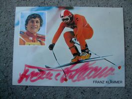 FRANZ KLAMMER (AUT) SKISTAR AUTOGRAMMKARTE