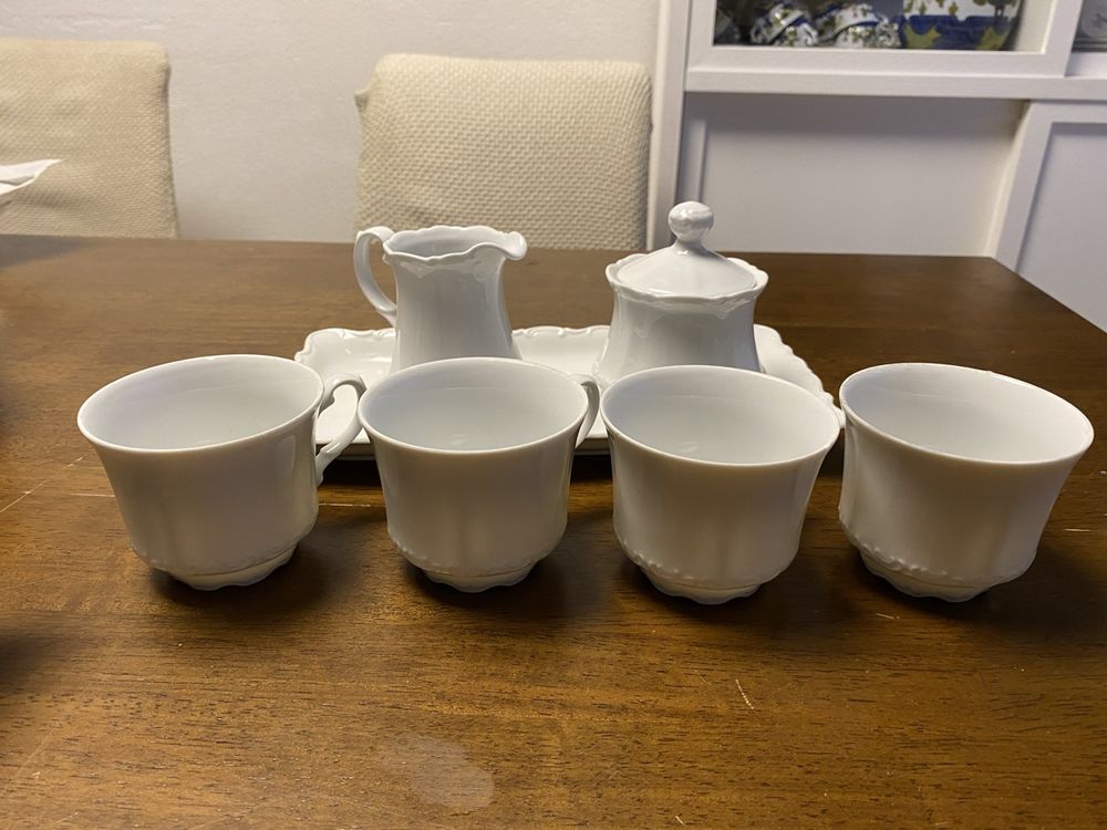 Set Da Tè BTaT 12 Tazze Con Piattini – Porcellana Bianca Con Bordo Dorato, 200 Ml, Elegante In Scatola Regalo