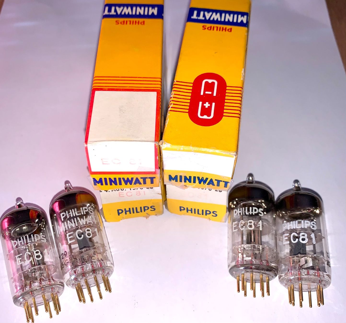Philips Componenti elettronici: 4 Röhren / Radioröhren EC81(Triode) NOS, Philips – Nuovo (secondo la descrizione) da Biel/Bienne venduto da Oldradio