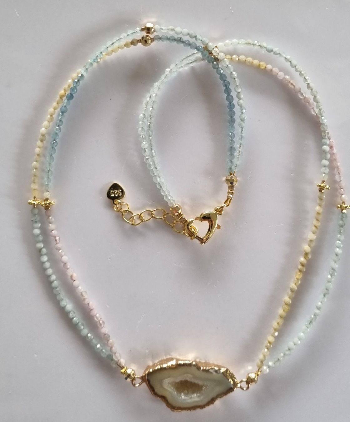 Catenine: Doppelhalskette Multiaquamarin 219 – Nuovo e nell'imballaggio originale da Luzern venduto da Cellina1 2