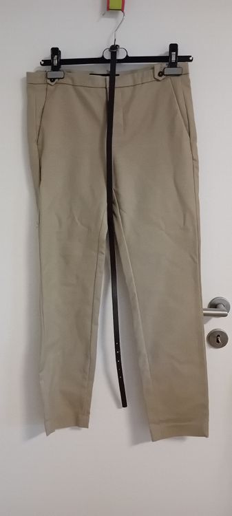 Pantalon Femme Zara Taille S En Lyocell Bleu - Coupe Paperbag Avec Ceinture élastique Derrière - Très Bon état