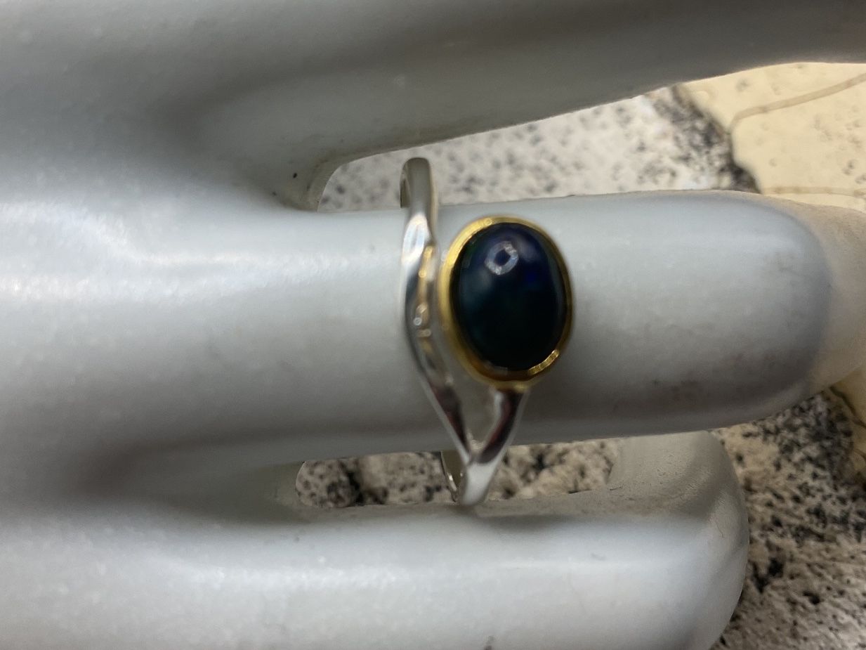 Ringe: Silberring mit schwarzem Opal, Gr.55 – Neu (gemäss Beschreibung) aus Luzern von S.Kern01