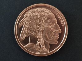 USA 1 Oz .999 Copper, GSM Indian Head - Buffalo